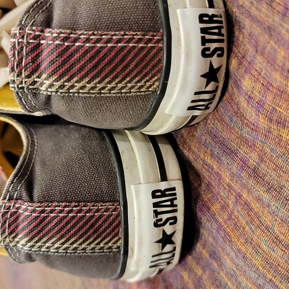 Converse Grey Allstar & Pink Plaid Accent - Picture 6 of 6